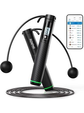 Weighted Cordless Jump Rope with Counter - Smart Skipping Rope for Fitness